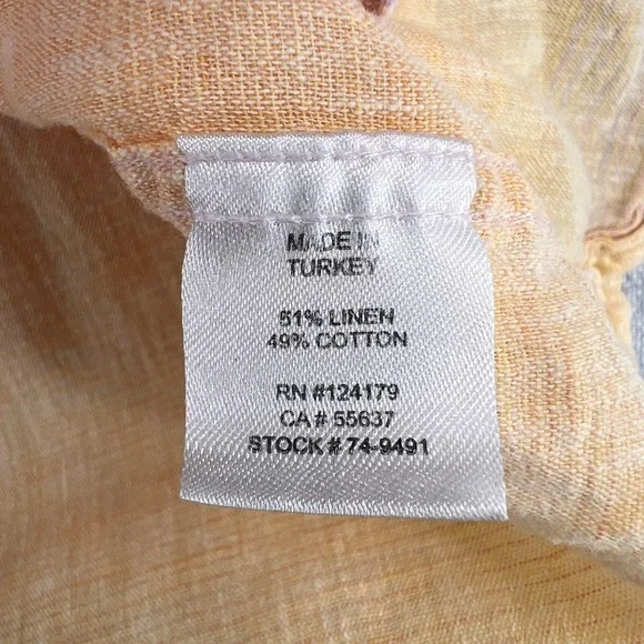 Johnston Murphy Linen Blend Ombre Shirt Men Medium Colorful Button Up Resort - Picture 8 of 9